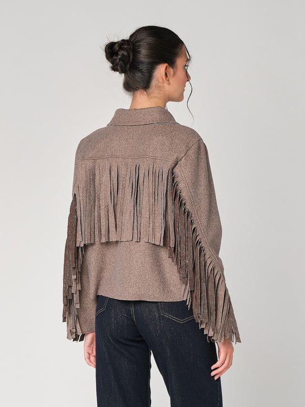 Cappotto con frange