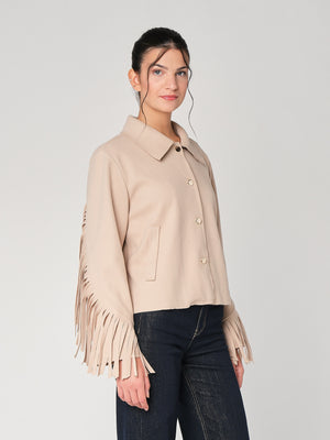 Cappotto con frange