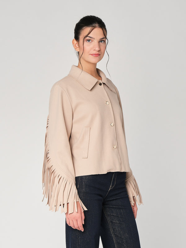 Cappotto con frange