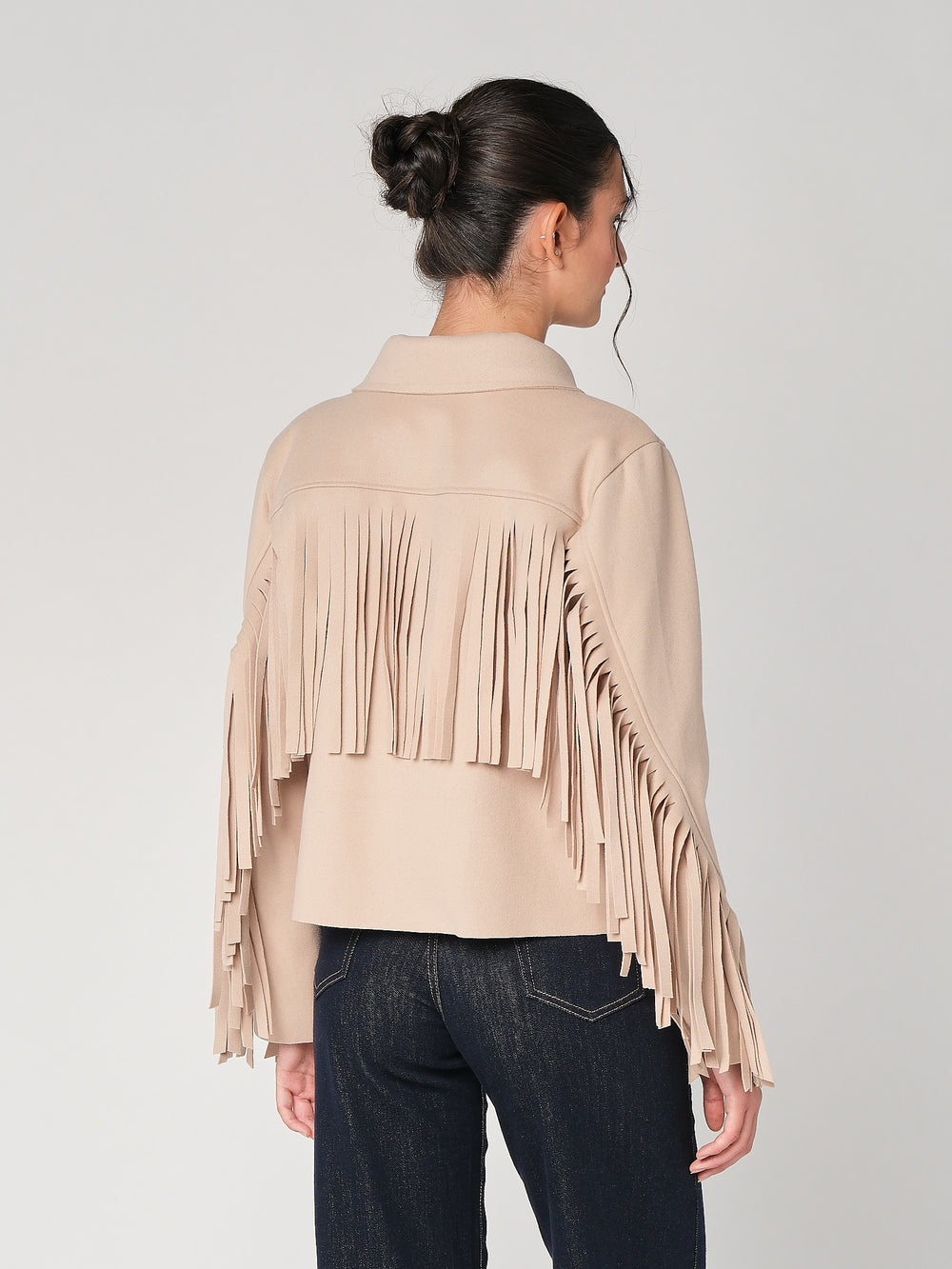 Cappotto con frange