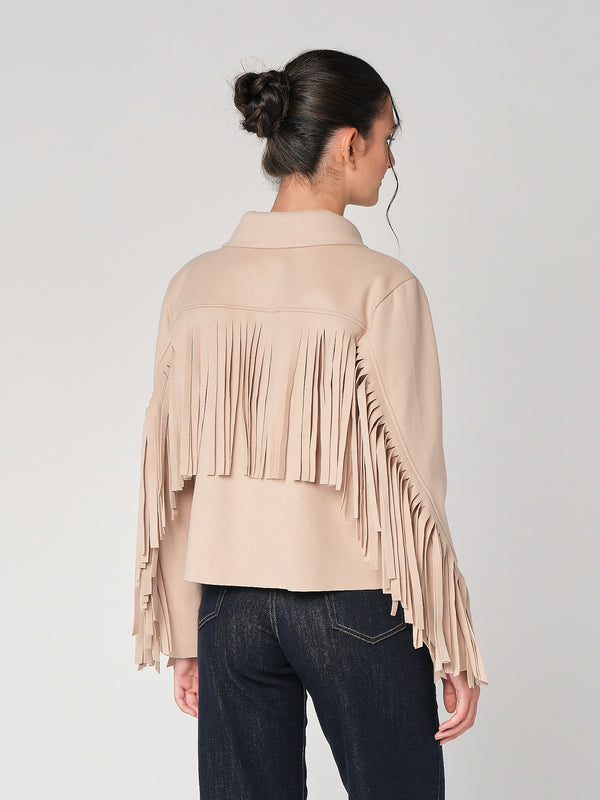 Cappotto con frange