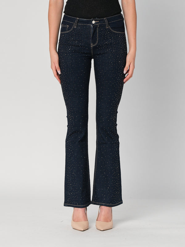 Schlagjeans mit Strasssteinen