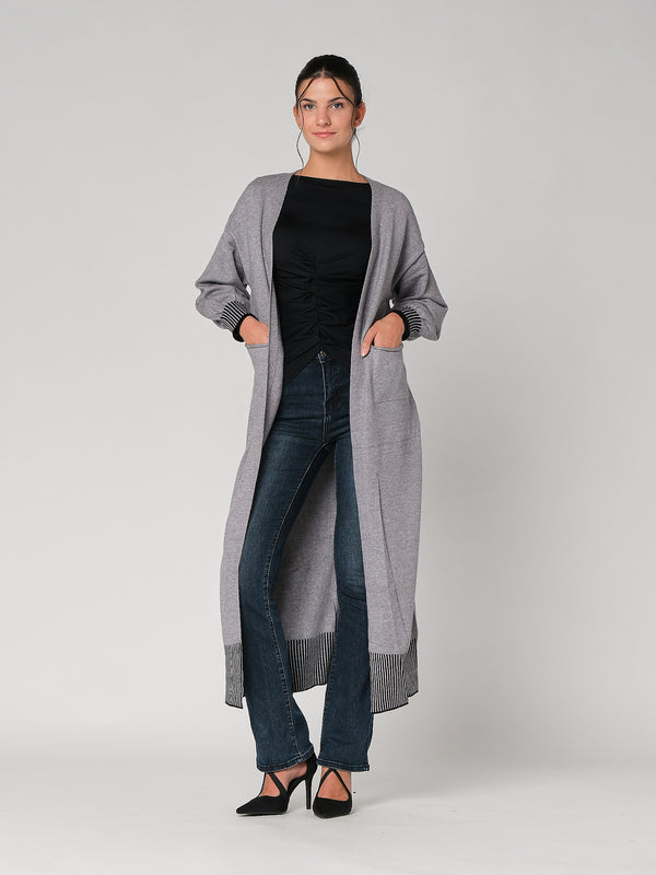 Cardigan lungo con tasche