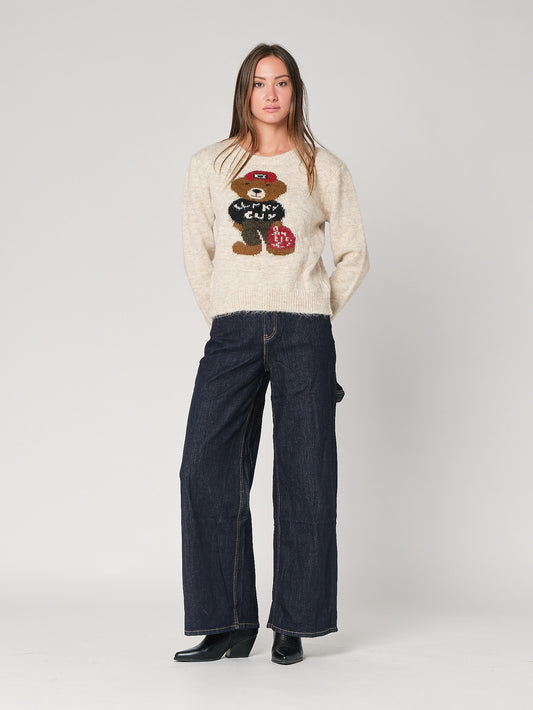 Palazzo-Jeans mit Seitentasche