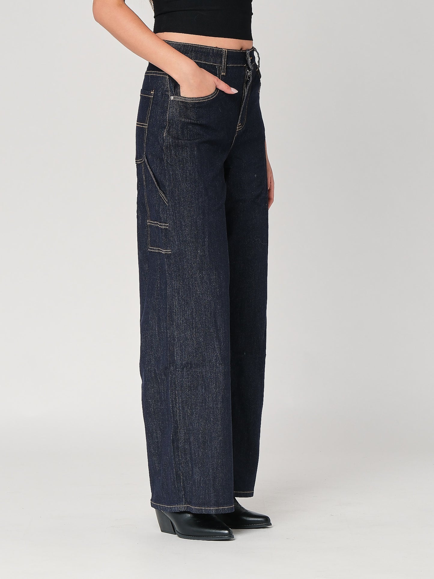 Jeans palazzo tasca laterale