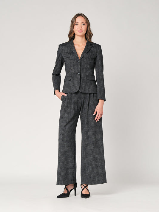 Pantalone palazzo tessuto punto roma