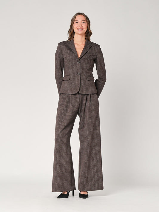 Pantalone palazzo tessuto punto roma