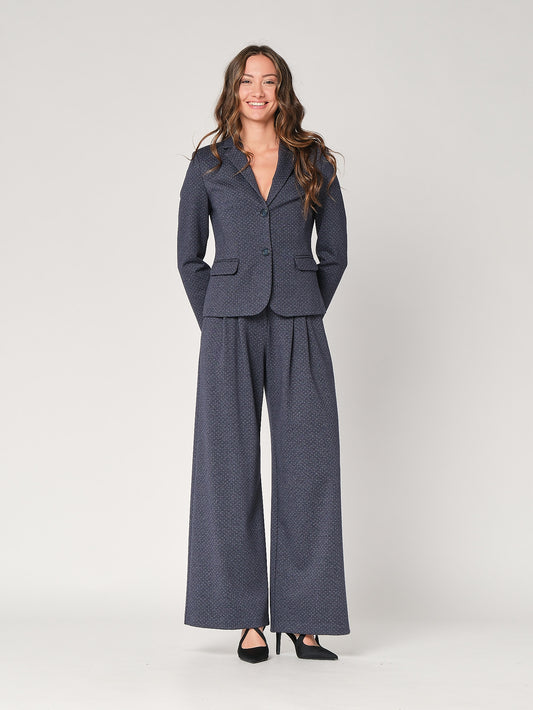 Pantalone palazzo tessuto punto roma