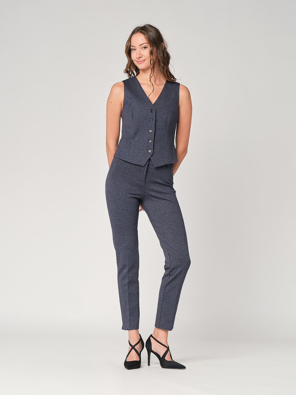 Pantalone tess. punto roma