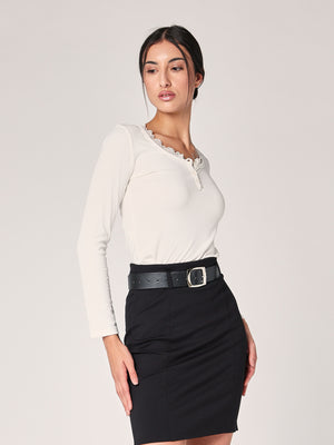 Maglia collo pizzo