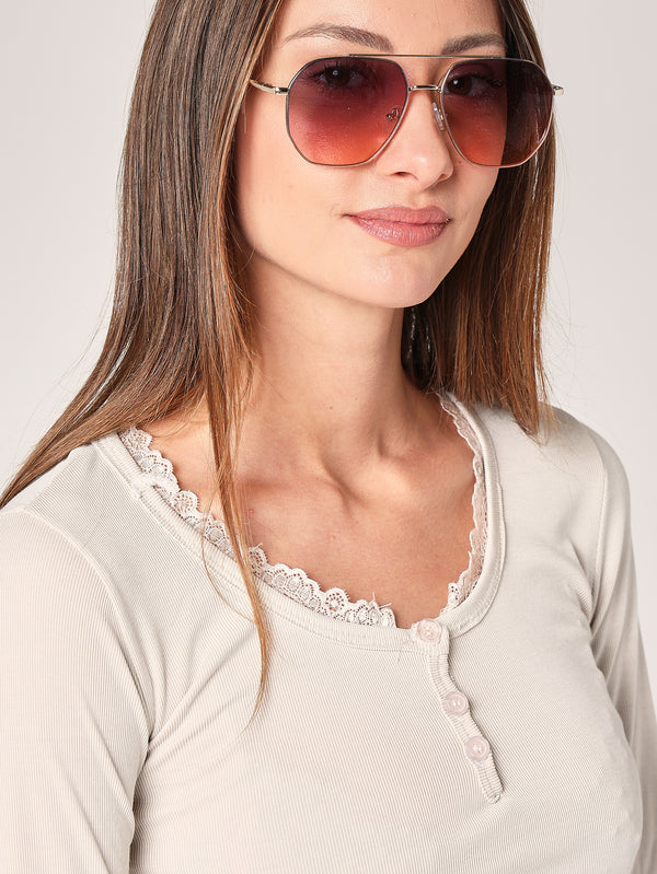 Maglia collo pizzo