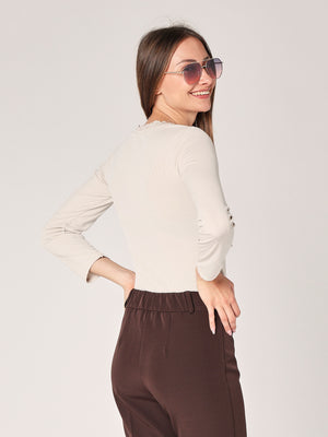 Maglia collo pizzo