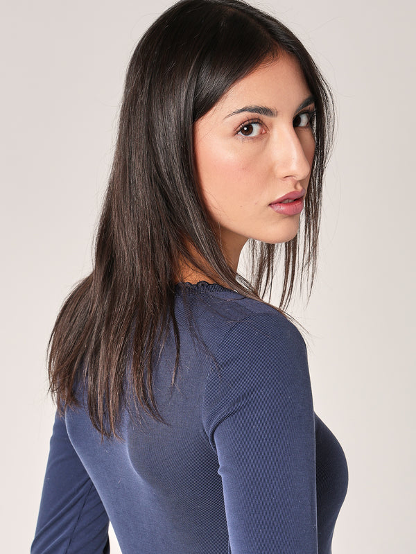 Maglia collo pizzo