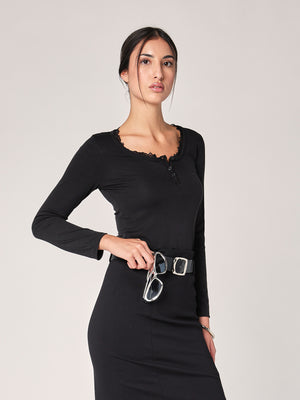 Maglia collo pizzo