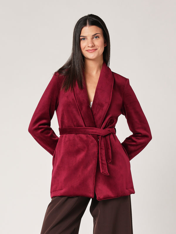 Samtjacke mit Gürtel