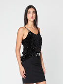 Canotta con paillettes