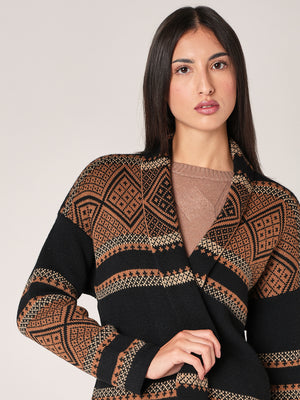 Cardigan fantasia con frange
