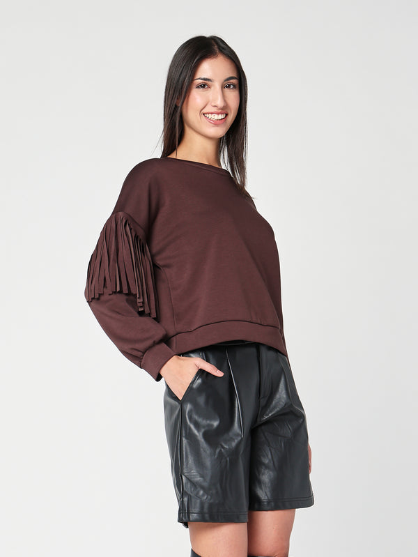 Sweatshirt mit Fransen