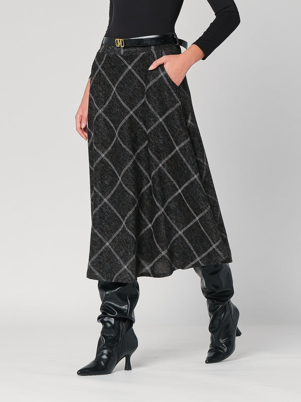 Gonna a quadretti svasata