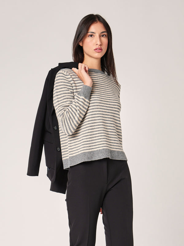 Maglia a righe in cashmere