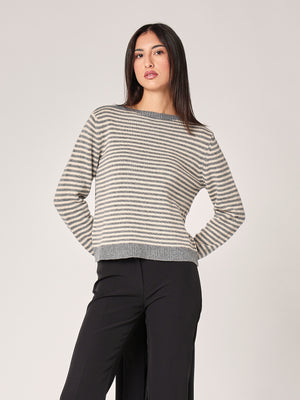 Maglia a righe in cashmere