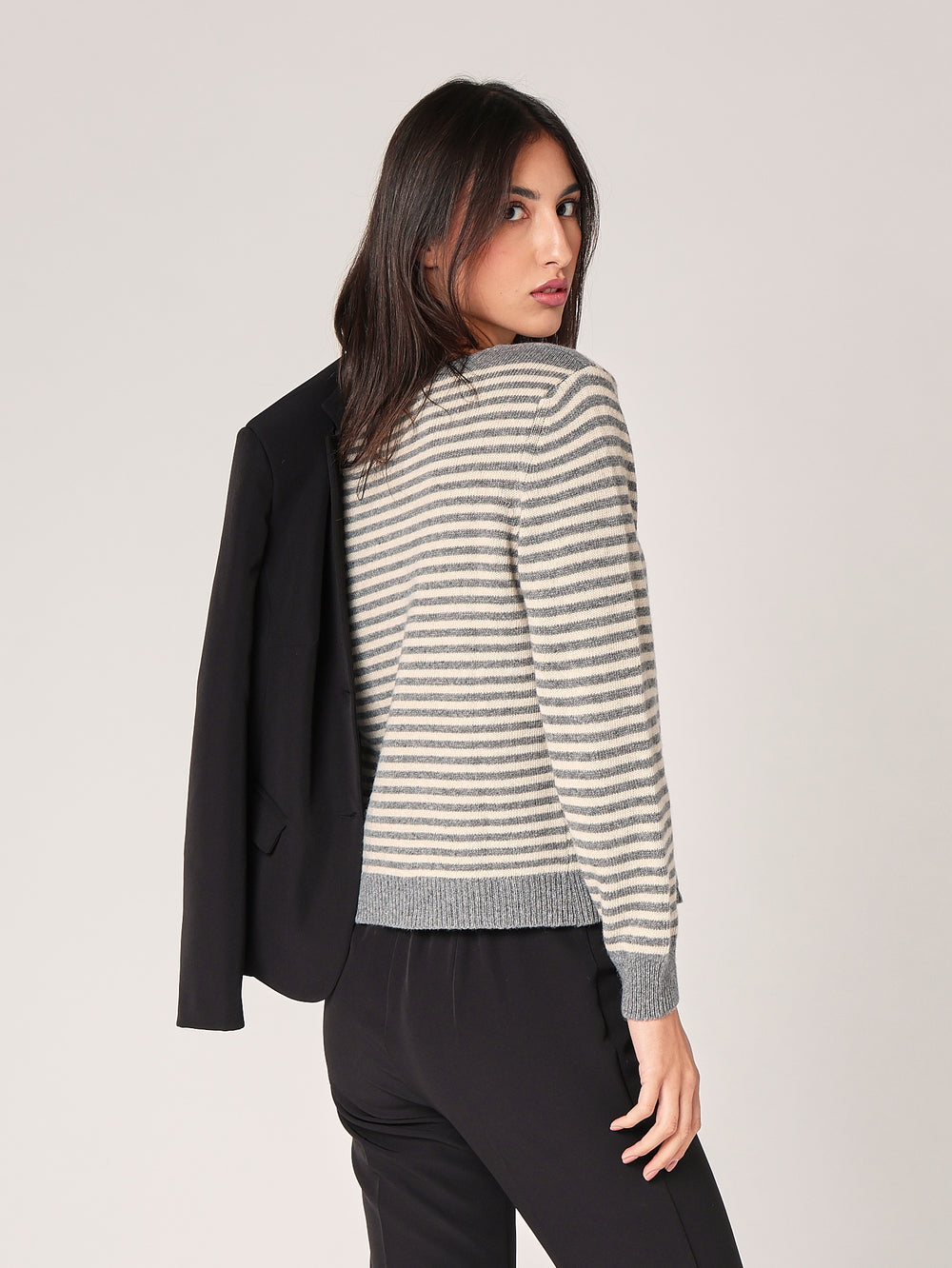 Maglia a righe in cashmere