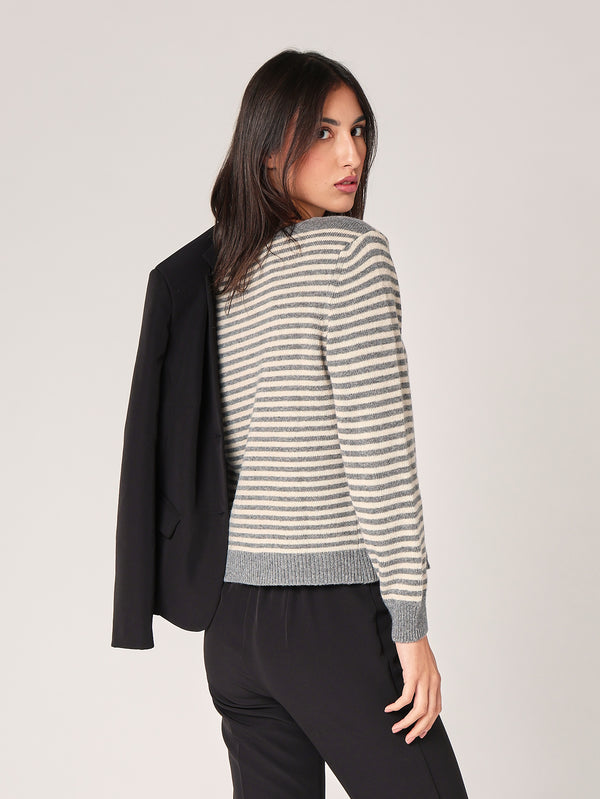 Maglia a righe in cashmere