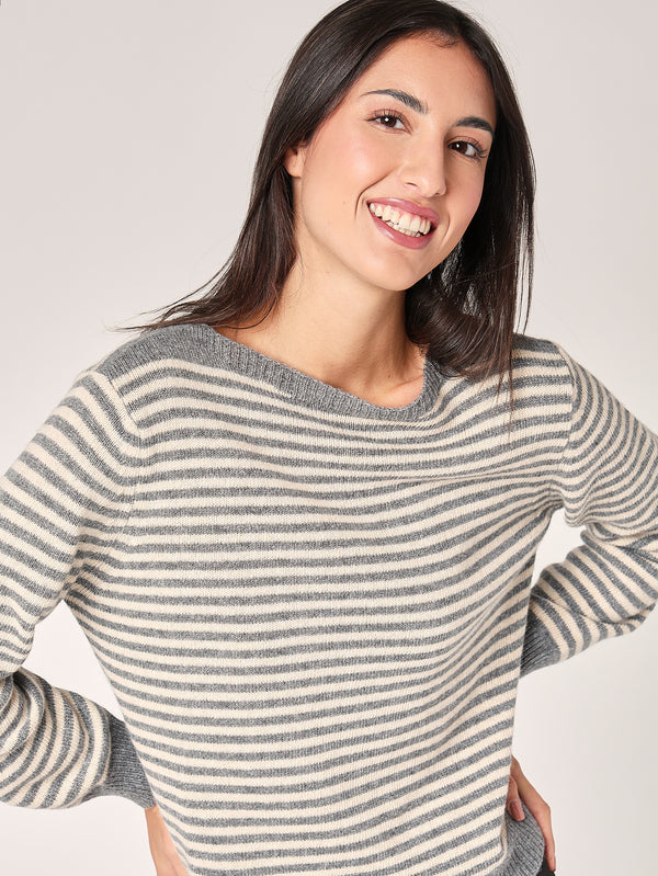Maglia a righe in cashmere