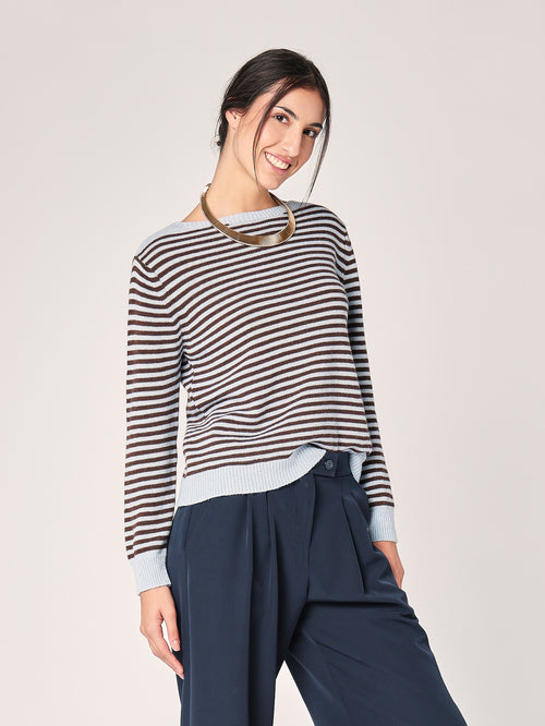 Maglia a righe in cashmere