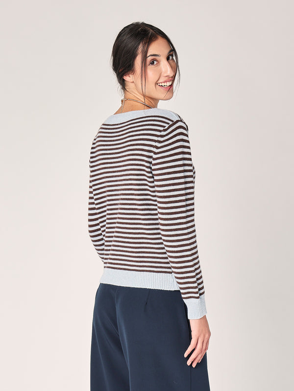 Maglia a righe in cashmere