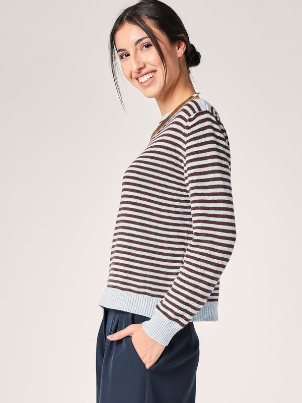 Maglia a righe in cashmere
