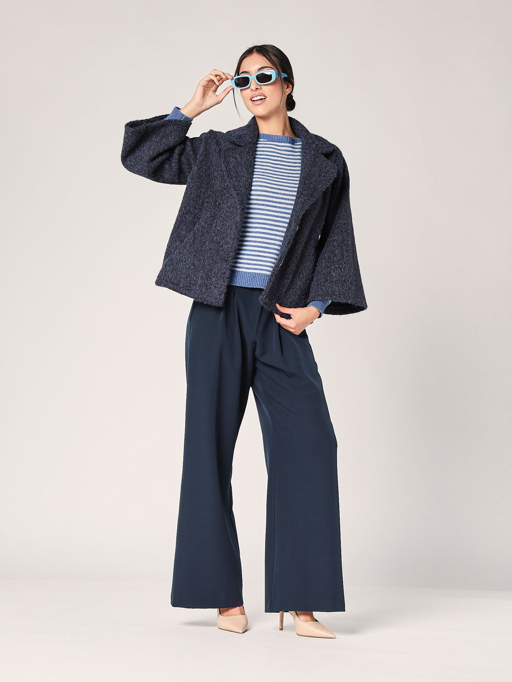 Maglia a righe in cashmere