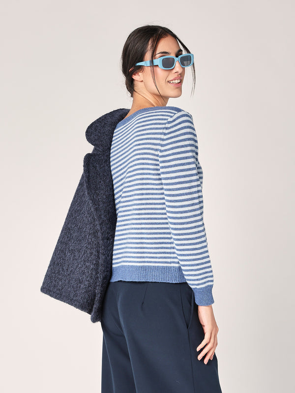 Maglia a righe in cashmere