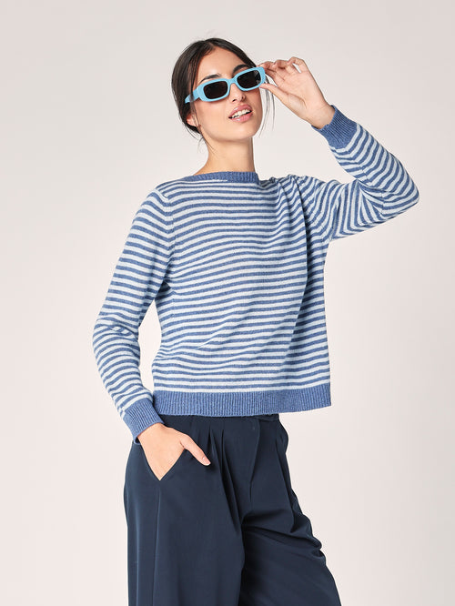 Maglia a righe in cashmere