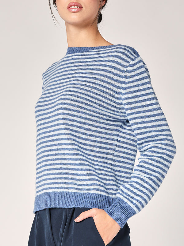 Maglia a righe in cashmere