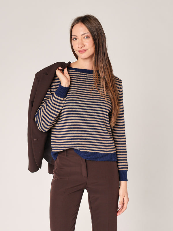 Maglia a righe in cashmere