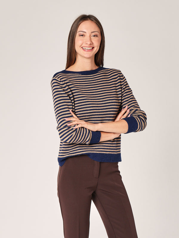 Maglia a righe in cashmere