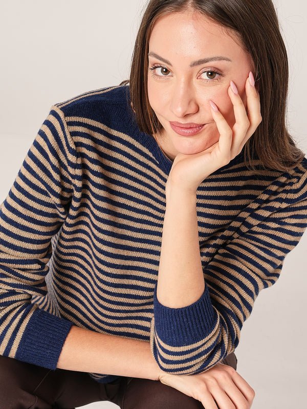 Maglia a righe in cashmere