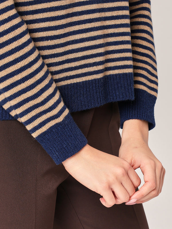 Maglia a righe in cashmere