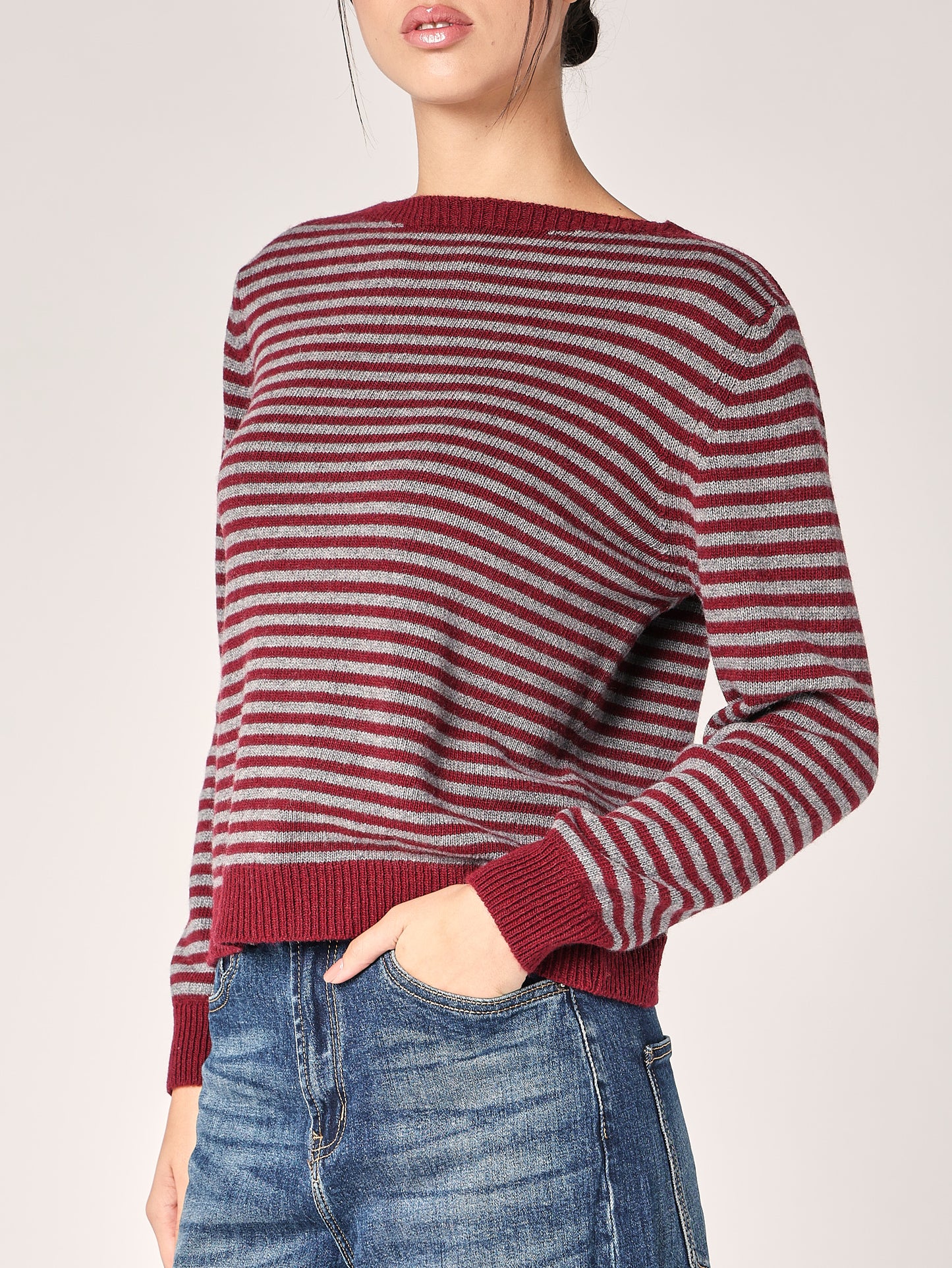 Gestreifter Kaschmirpullover