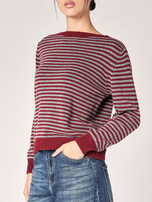 Maglia a righe in cashmere