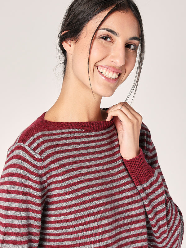 Maglia a righe in cashmere