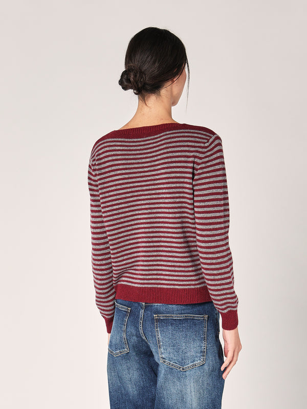 Maglia a righe in cashmere