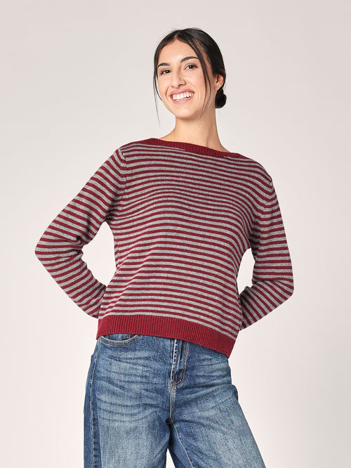 Maglia a righe in cashmere