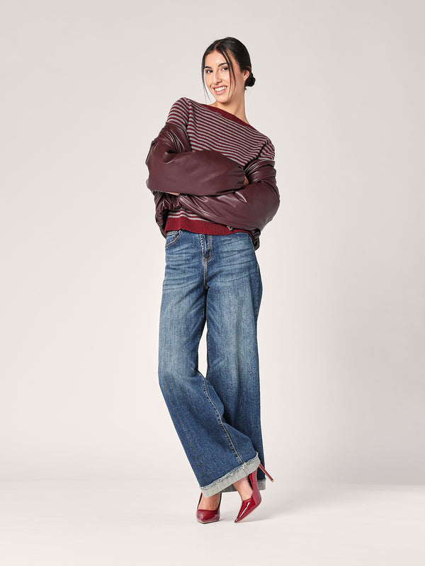 Maglia a righe in cashmere