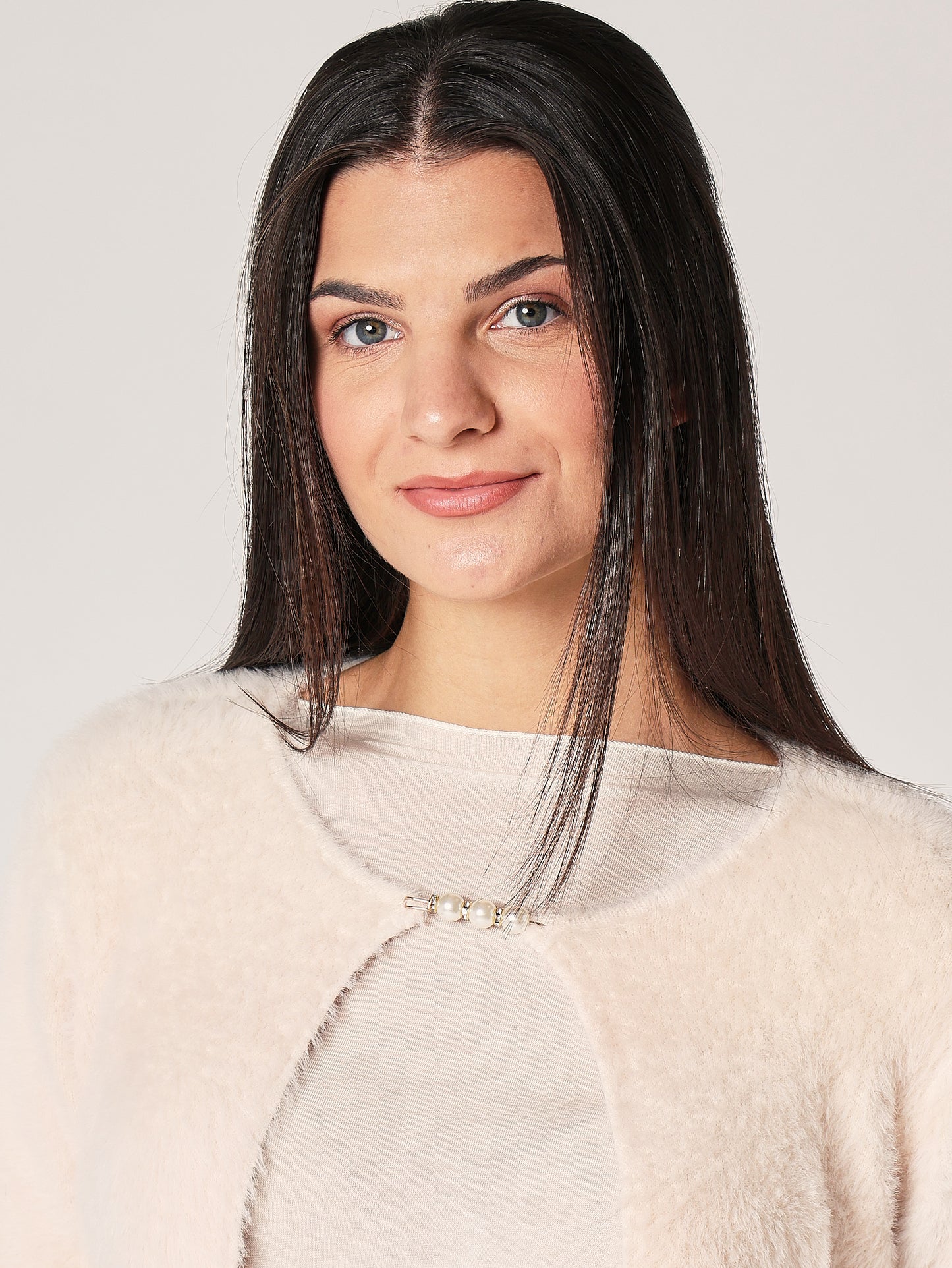 Pelzstrickjacke