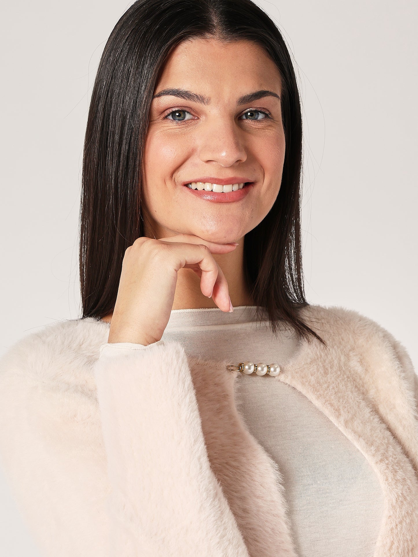 Pelzstrickjacke
