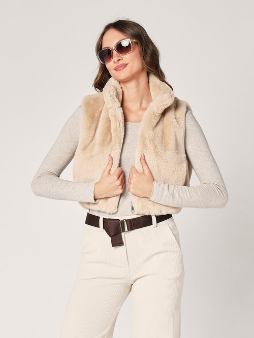 Gilet pelliccia corto
