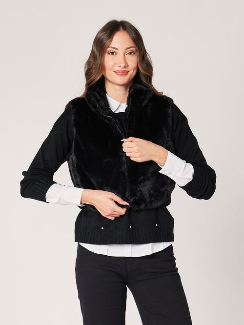 Gilet pelliccia corto