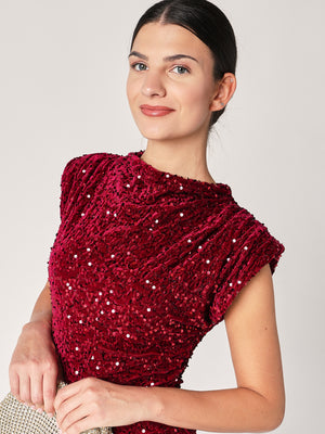 Abito velluto con paillettes